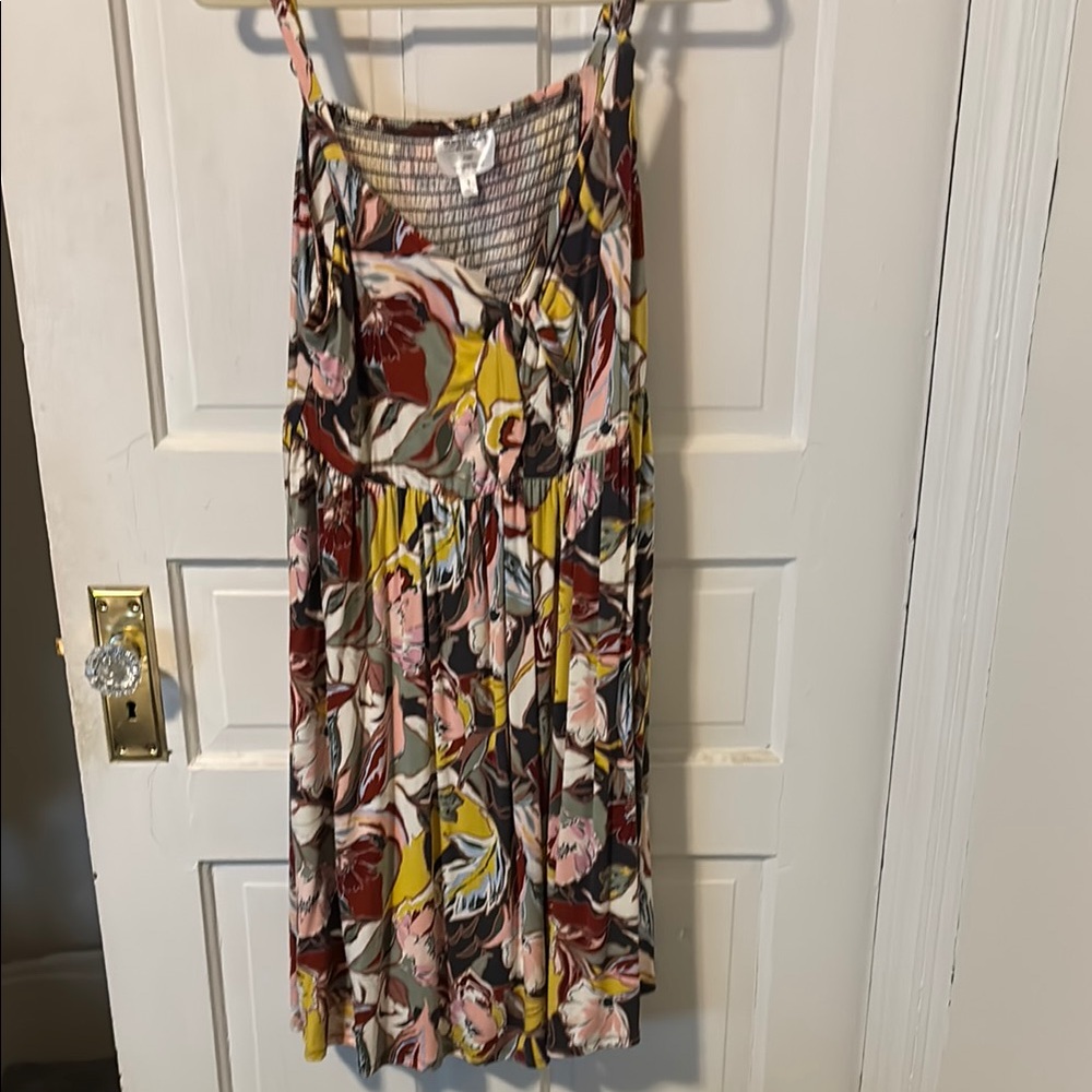 Torrid Yellow Brown Spaghetti Strap Sundress